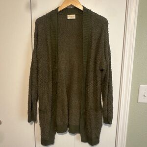 Olive Green Women's Sweater Cardigan